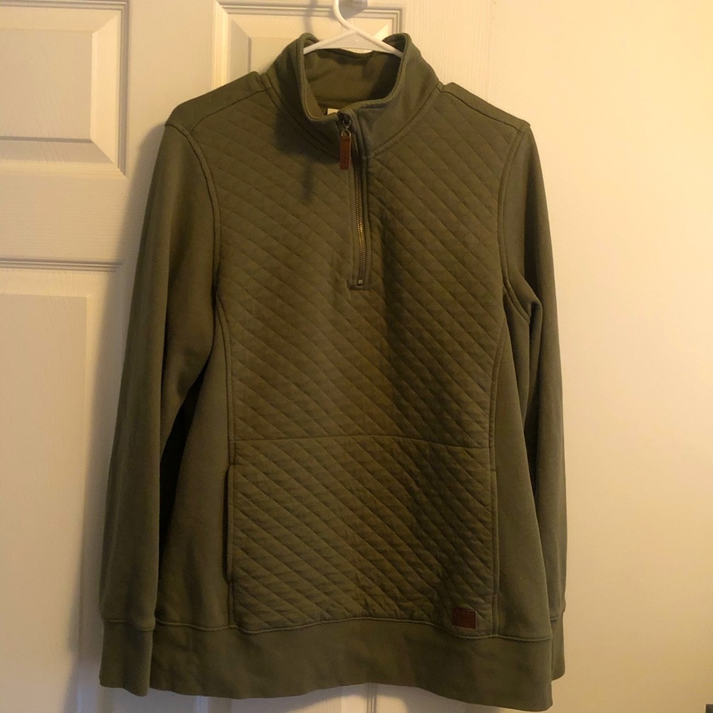 L.L. Bean Quilted Quarter zip Pullover Size L